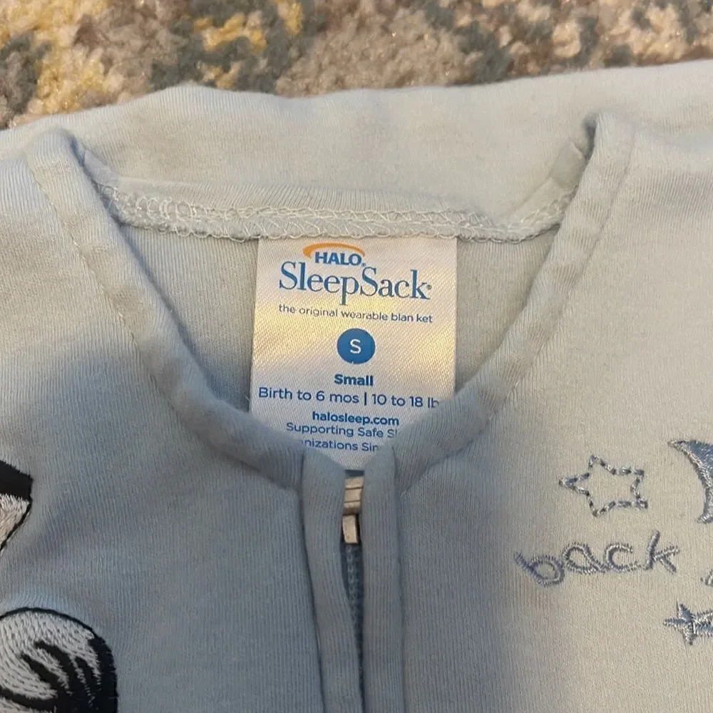 Set of 2 Halo Wearable Blanket Sleep Sack 100% COTTON | BLUE 0-6 months